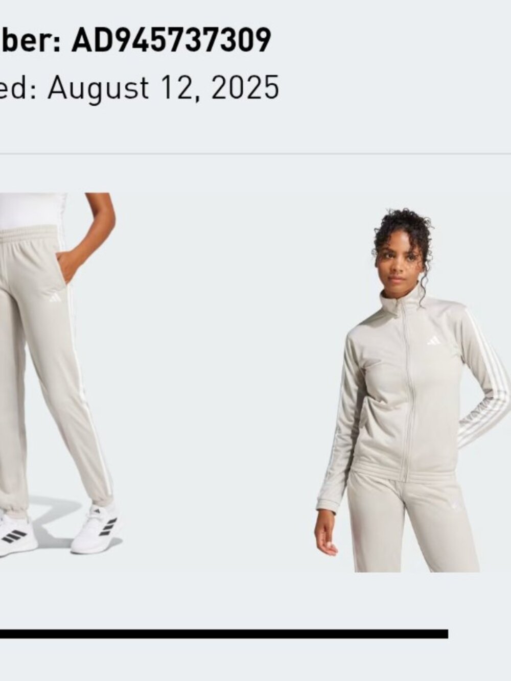 Adidas cream/off white/tan Track suit jogger set